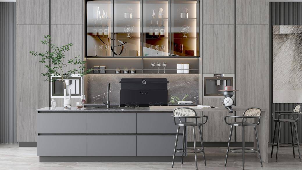 厨房空间告急?看美大集成灶如何“一平米搞定蒸烤炸炒”