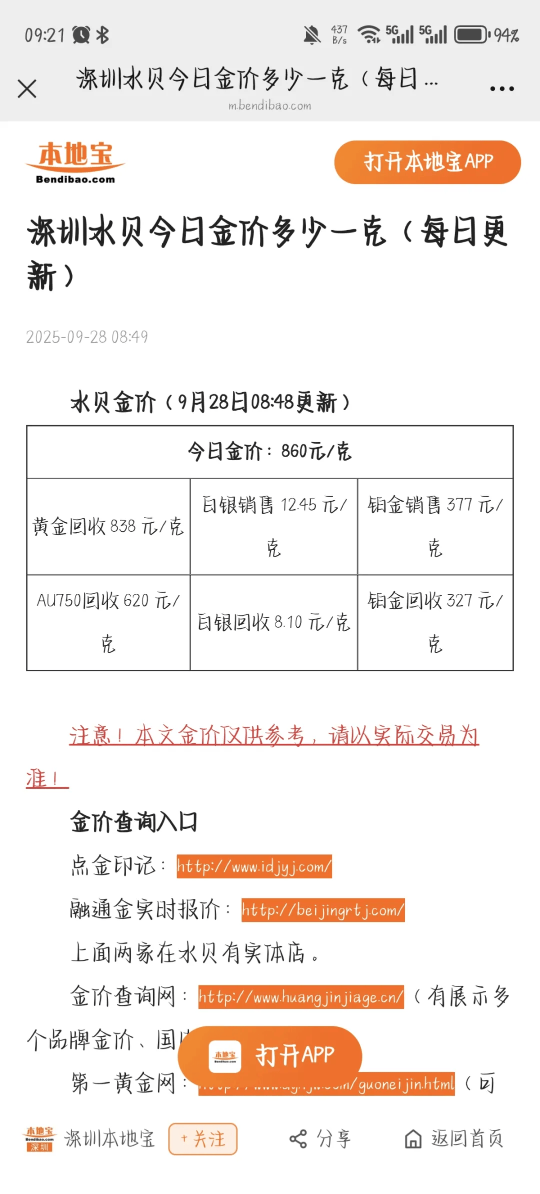 如何查询今日金价？附深圳买金地点推荐